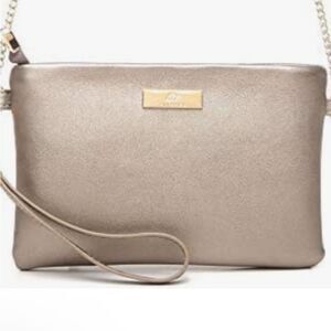 Aitbags Mini Soft PU Leather Gold Wristlet
Clutch Crossbody Bag Cell Phone Purse